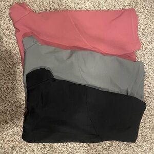 3 Set of Pink, Gray, and Black maternity capri leggings